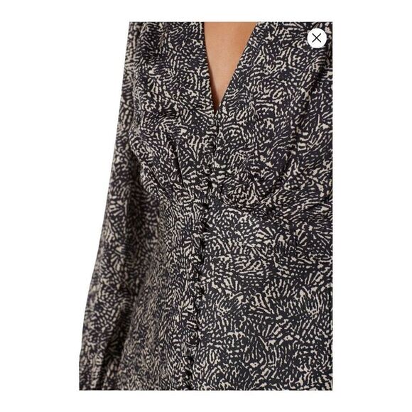 Pinko Black and White Print Midi Dress Size 4 - Picture 3 of 13